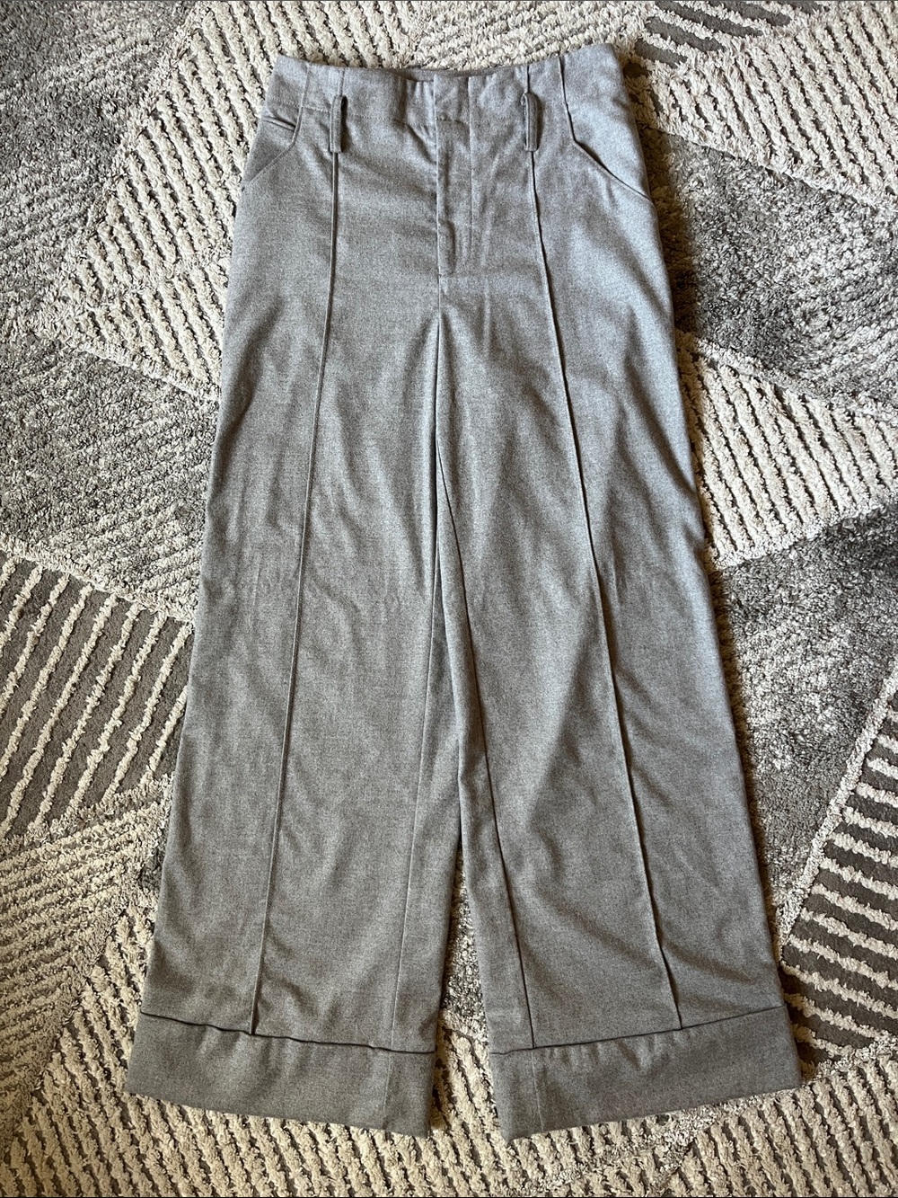 Anthropologie Cartonnier Wide-Leg Trousers Gray Size 4 Academia Capsule Minimal - Picture 1 of 8